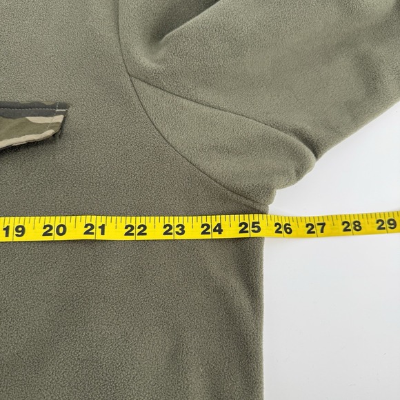 Duluth Trading Co Men's Large 1/4 Snap Fleece Pullover Army Green Camo Trim - Picture 7 of 10